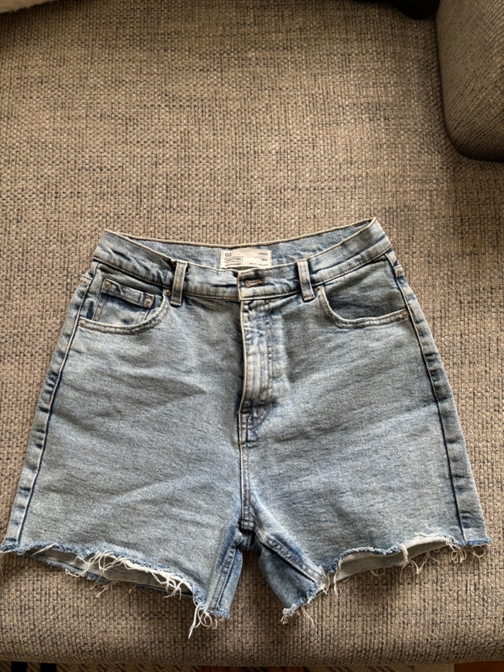 Ardene Light Blue High-Rise Frayed Denim Shorts